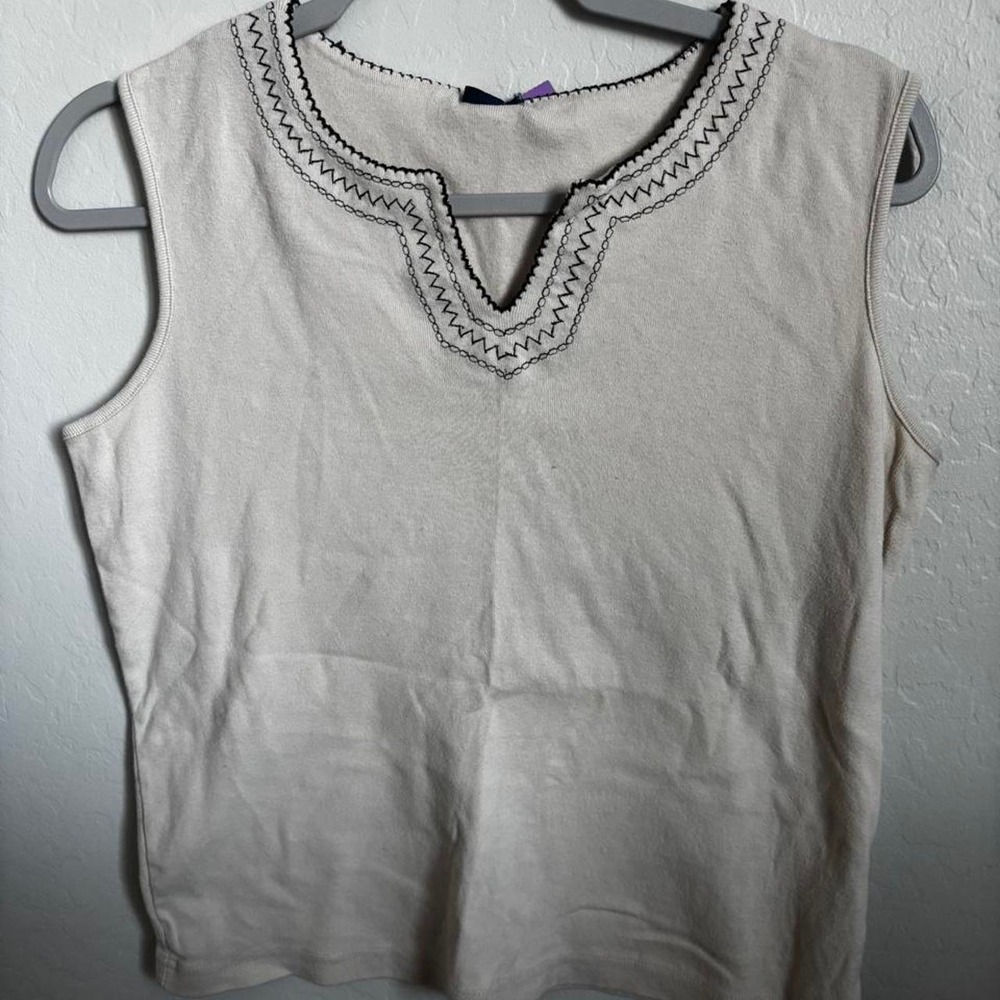 Vintage Y2K Cream Sleeveless Knit Top